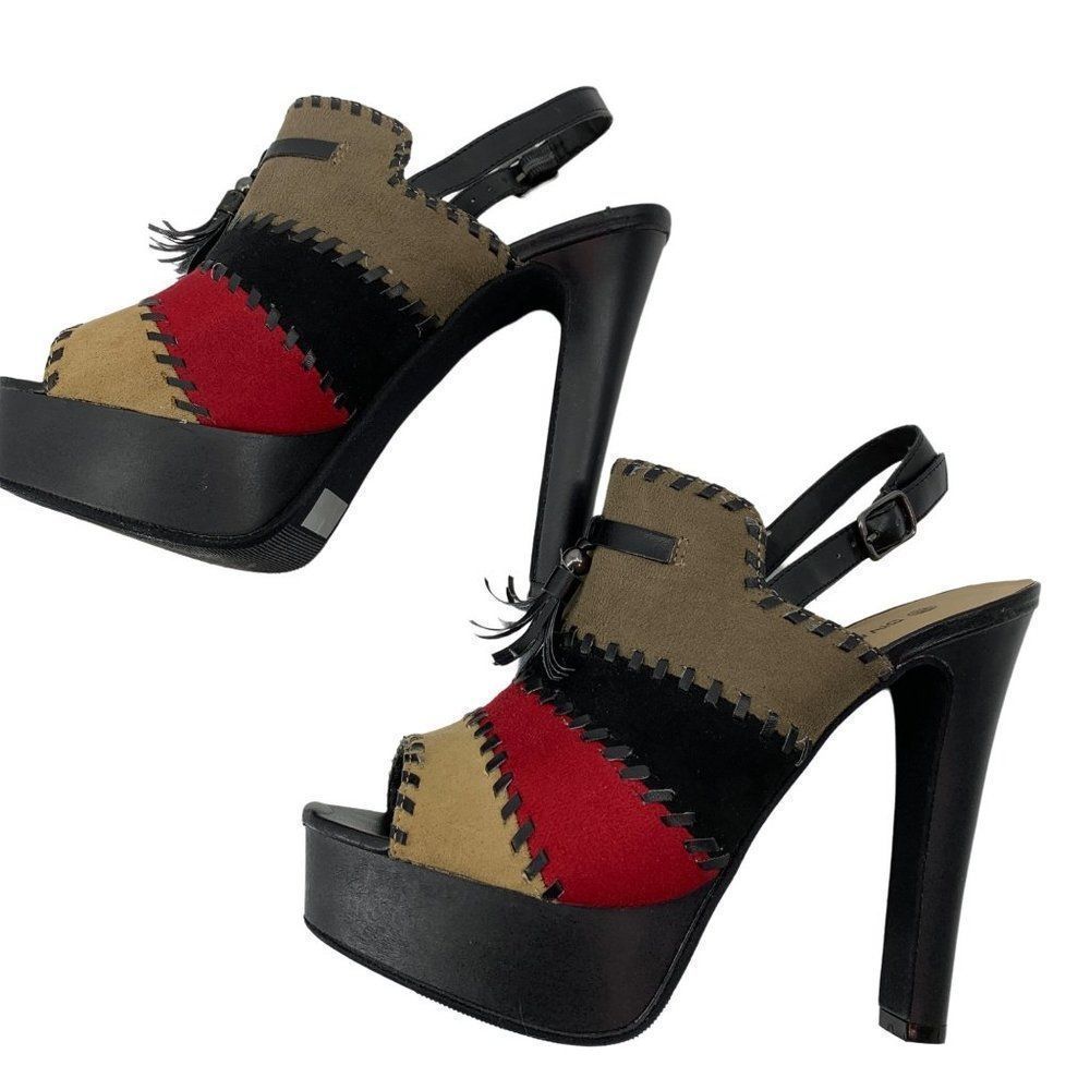 Diva lounge ultra high Fall open toe sling back shoes size 7.5 1922